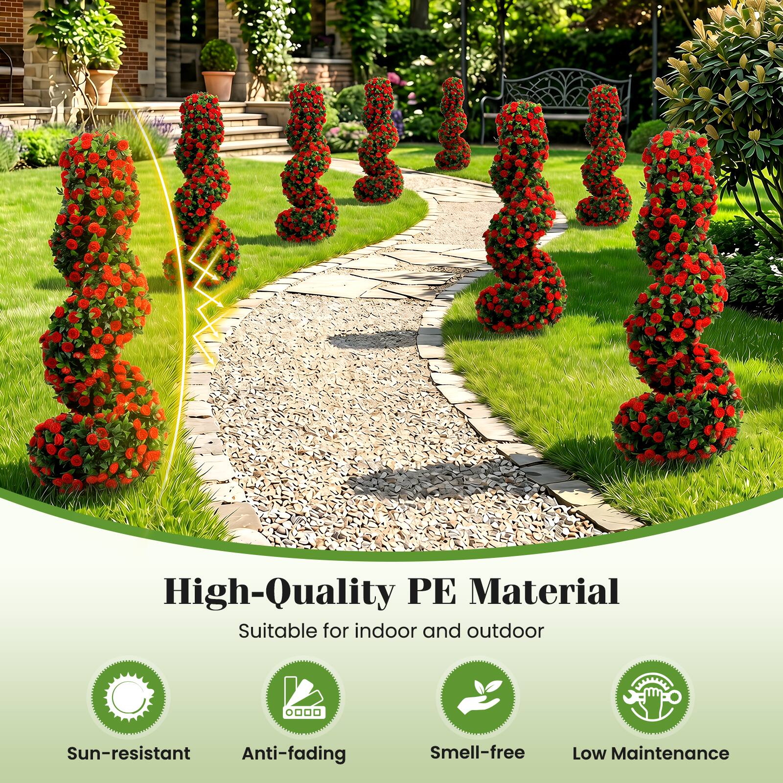 High-Quality PE Material  
Suitable for indoor and outdoor  

Sun-resistant  
Anti-fading  
Smell-free  
Low Maintenance