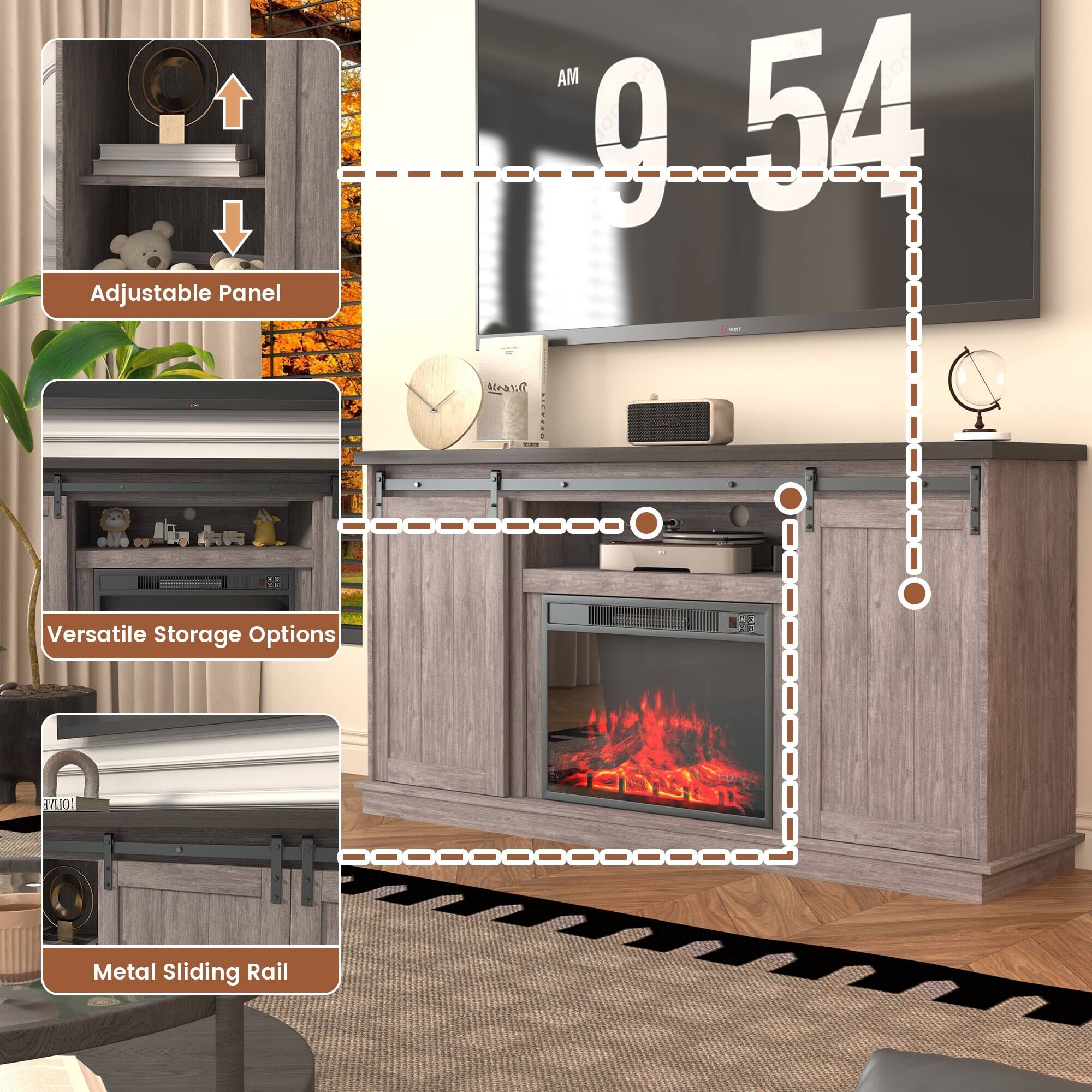 Adjustable Panel  
Versatile Storage Options  
Metal Sliding Rail