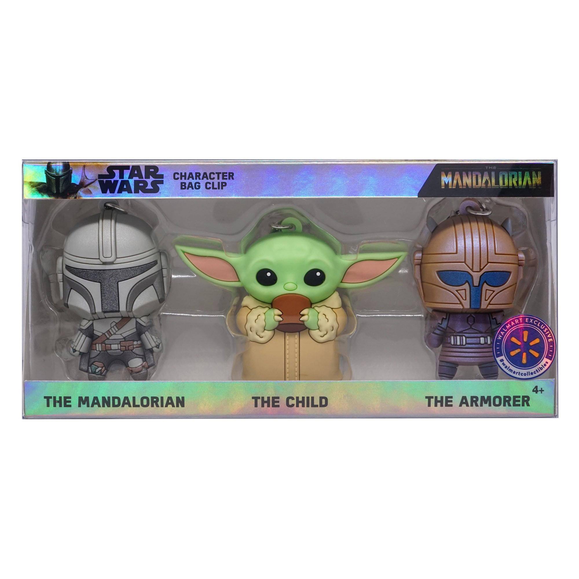 STAR WARS CHARACTER BAG CLIP  
THE MANDALORIAN  
THE CHILD  
THE ARMORER  
WALMART EXCLUSIVE  
4+