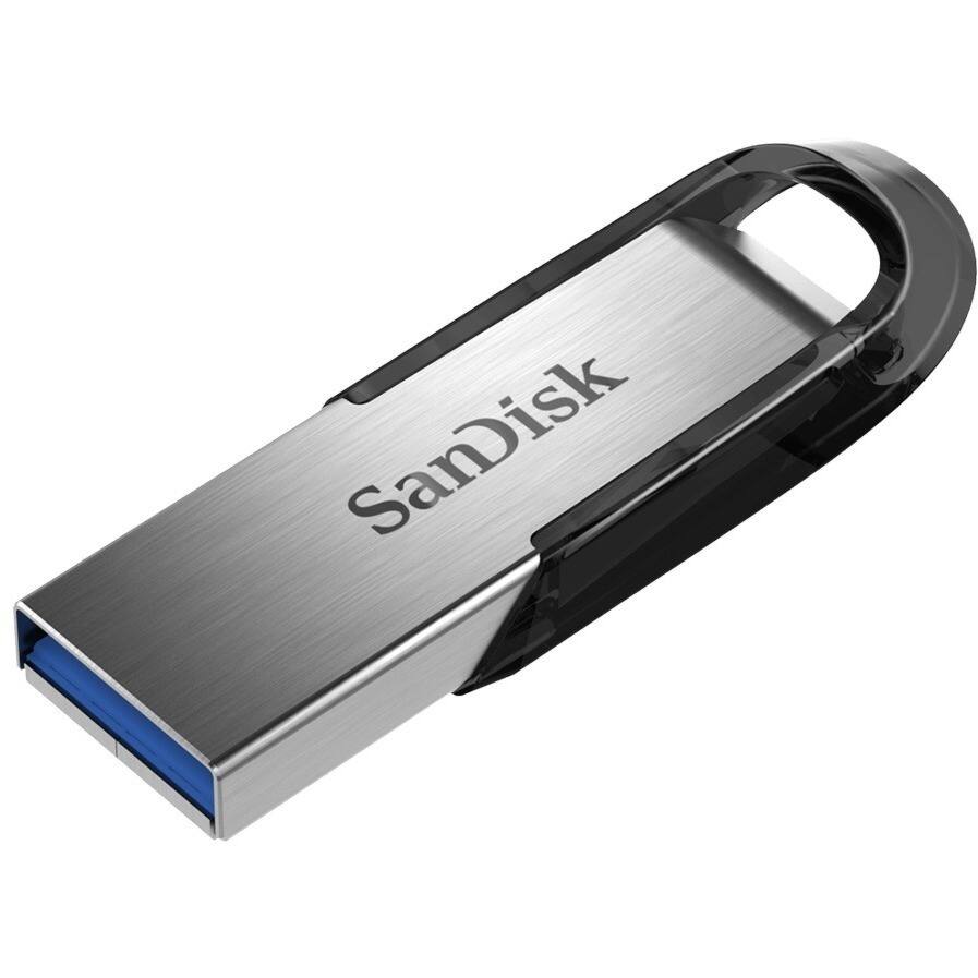 SanDisk 128GB Ultra Flair USB 3.0 Flash Drive USB stick, Memory stick with transfer speeds up to 150 MB/s, Password protection, Durable, Sleek Metal Casing Silver/Black
