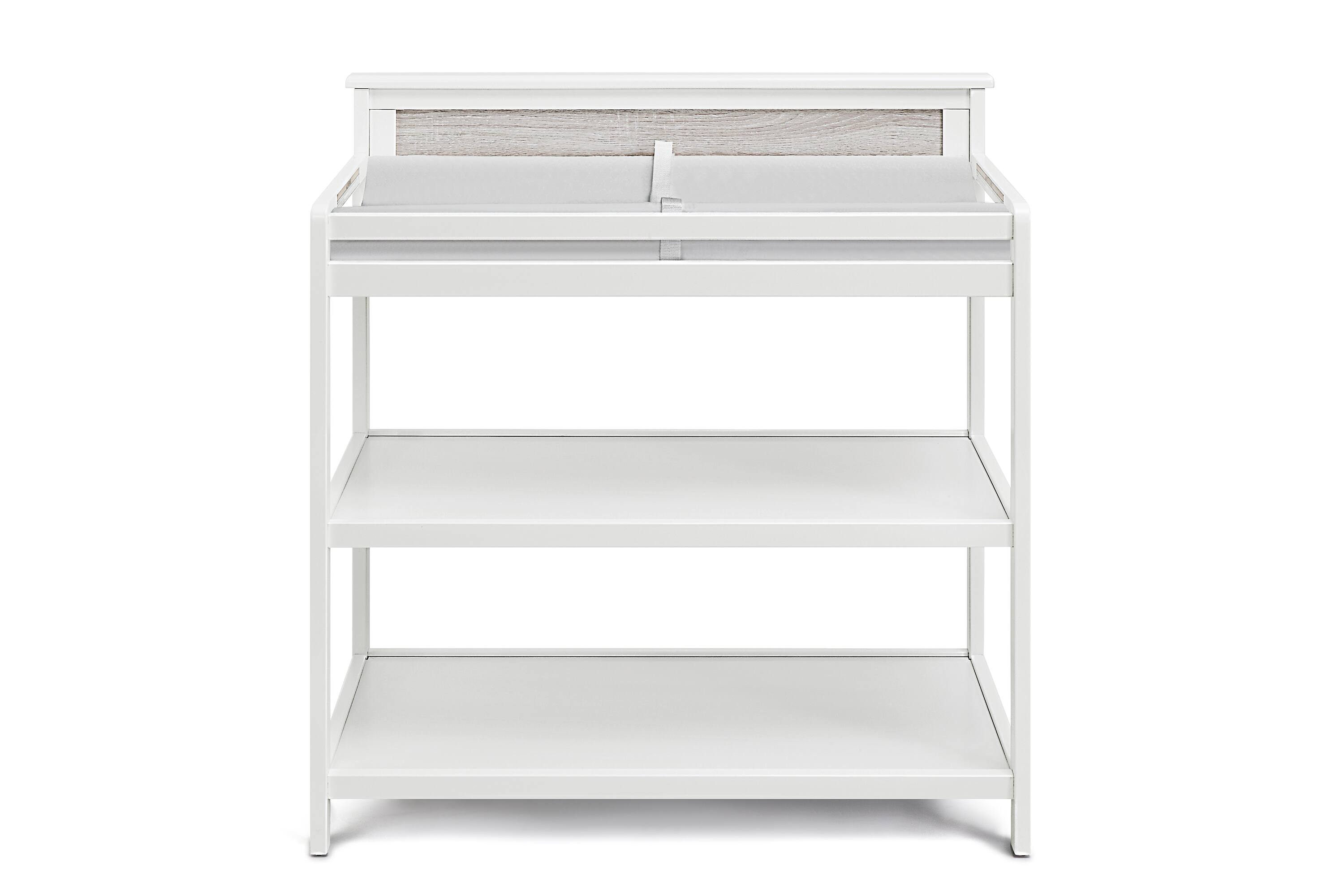 Angle. Lirago - Lirago Baby Changing Table with Safety Rails Storage Shelves Water-Resistant Nursery Dresser Changing Pad Compatible - White.