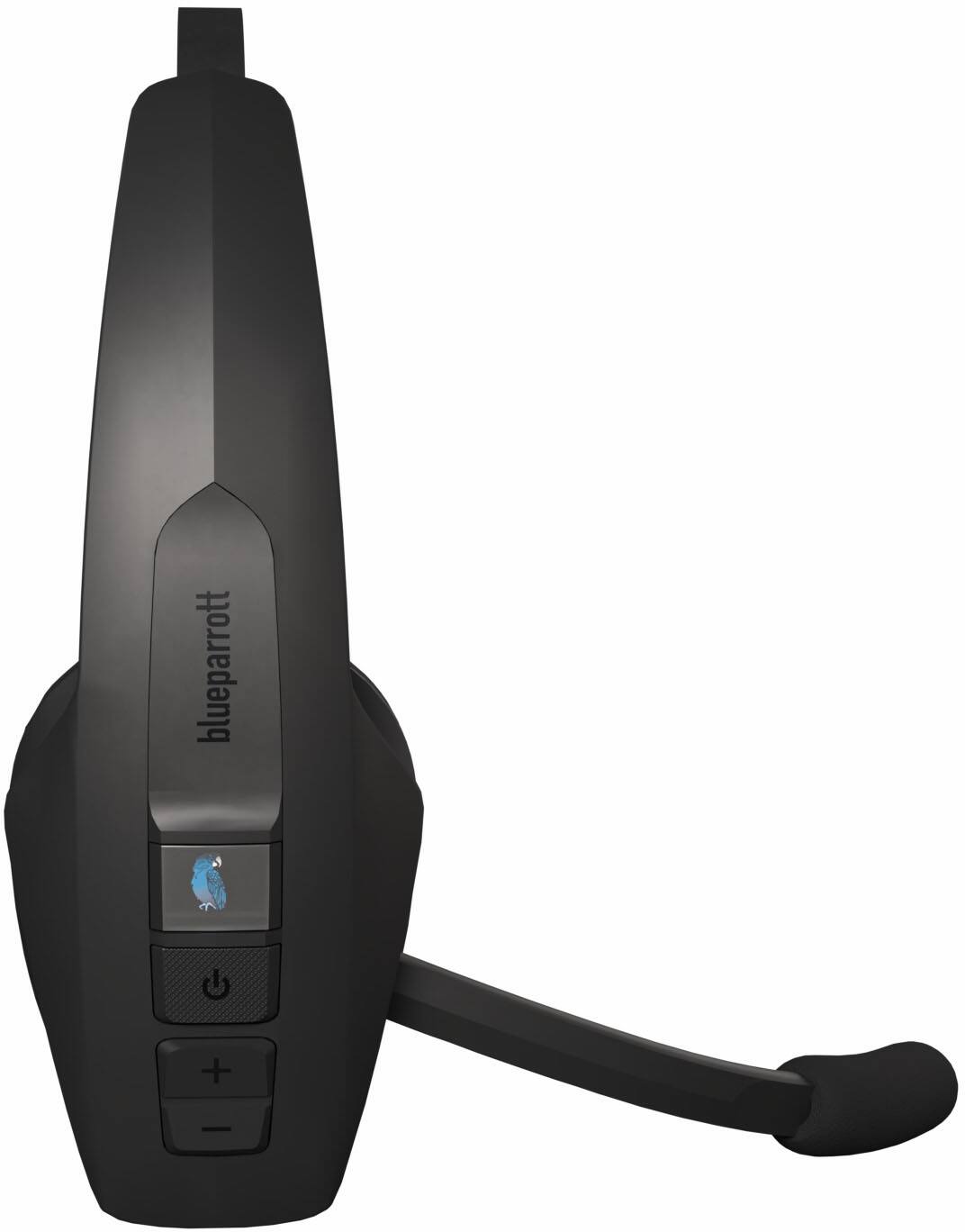 Angle. BlueParrott - Pro B350 Wireless Bluetooth Mono Headset with 98% AI Voice Isolation Mics and Lightweight Headband - Black.