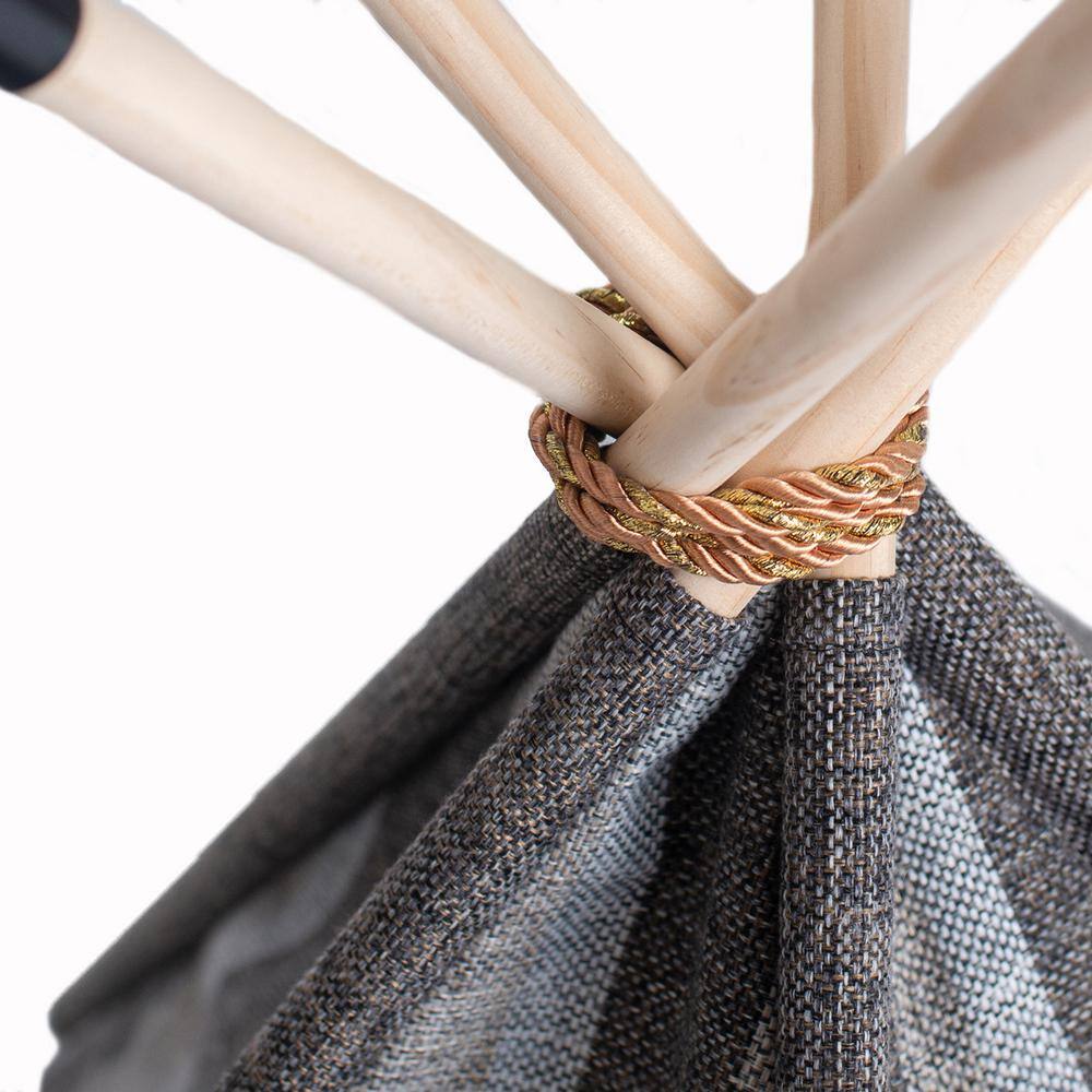 Alt View 4. Armarkat - Cat Bed Teepee Style With Striped Pattern - Gray.