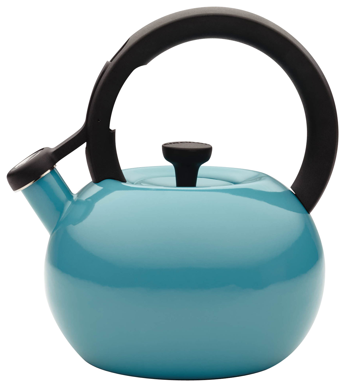 Circulon Enamel on Steel 2-Qt. Whistling Teakettle with Flip-Up Spout - Turquoise