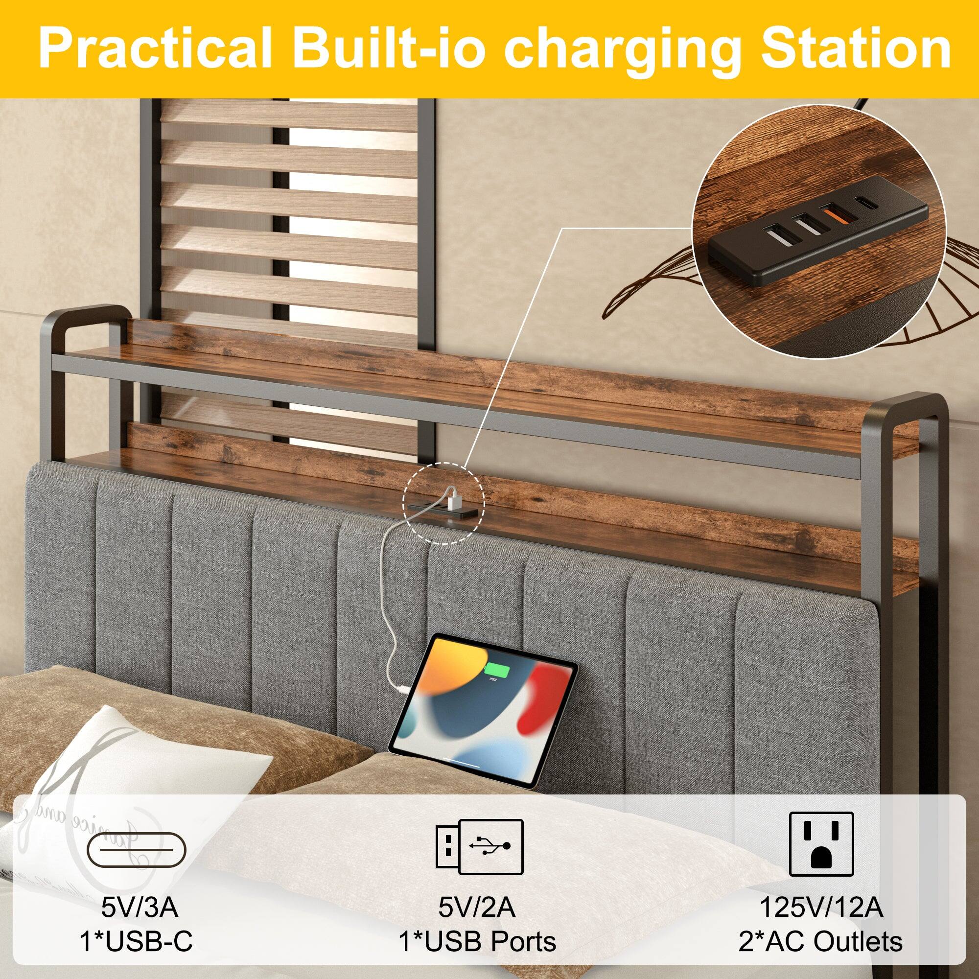 Practical Built-io charging Station

- 5V/3A 1*USB-C
- 5V/2A 1*USB Ports
- 125V/12A 2*AC Outlets