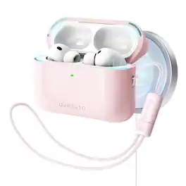 Ornarto - for AirPods Pro 3 Case 2025, Compatible with MagSafe, Secure Magnetic Lid, Adjustable Lanyard - Chalk Pink