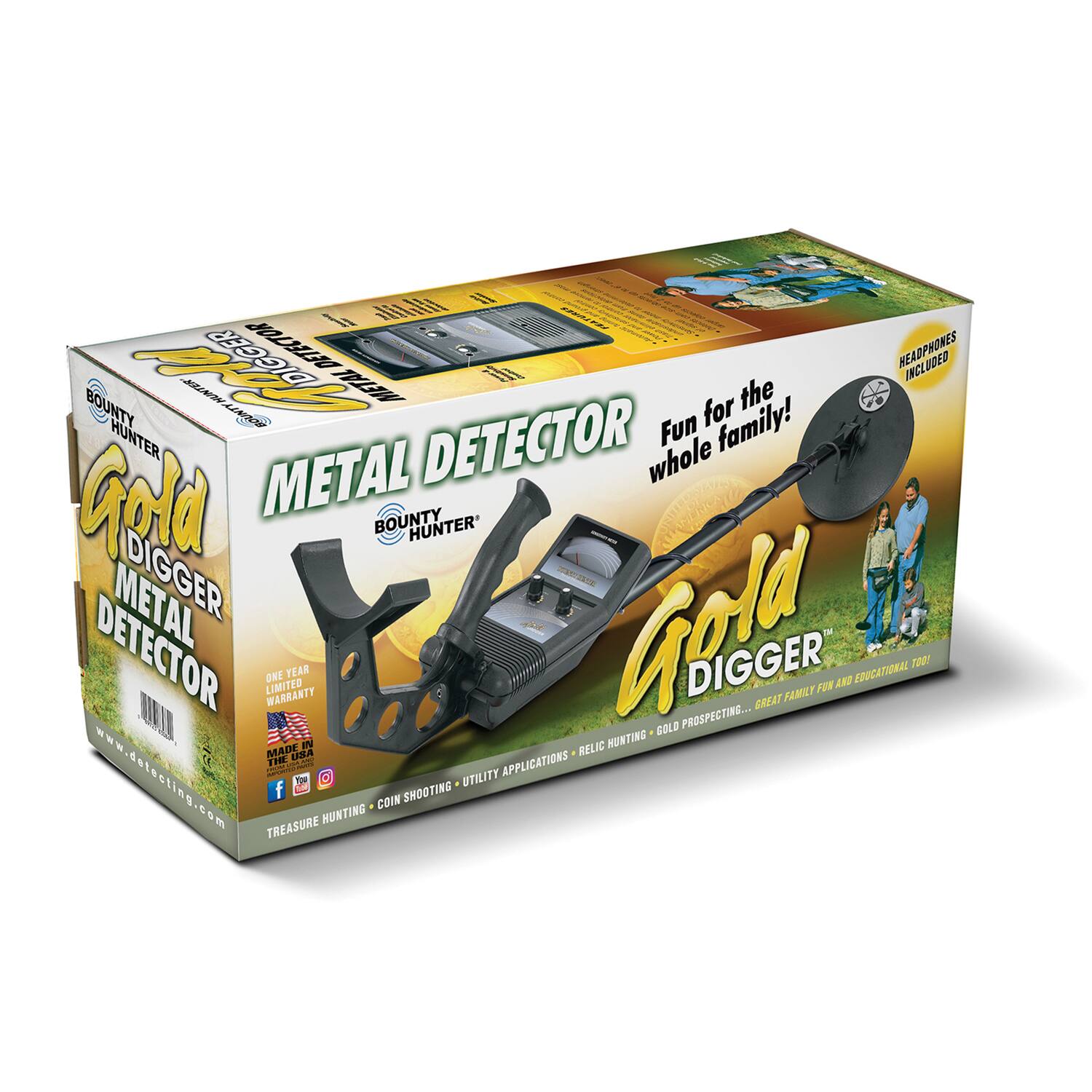 Milit 11 B ENAA IDIGGER METAL DETECTOR HEADPHONES INCLUDED METAL 1 2IA BOU the BOUNTY ALNC Fun for family! HUNTER DETECTOR whole Cold METAL BOUNTY HUNTER' METAL Gold DETECTOR LIMITED WARRANTY DRE TEAR DIGGER GREAT FAMILY FOR ANO EDUCATIONAL r00! GOLD PROSPECTING.. IN RELIC HUNTING MADE USA THE ddaa APPLICATIONS www.detscting.com TO CUT UTILITY f S SHOOTING COIN MUNTING TREASURE