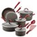 Angle Zoom. Rachael Ray - Cucina 12-Piece Cookware Set - Gray/Cranberry Red.
