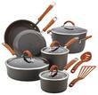 Rachael Ray - Cucina 12-Piece Cookware Set - Gray/Orange - Angle