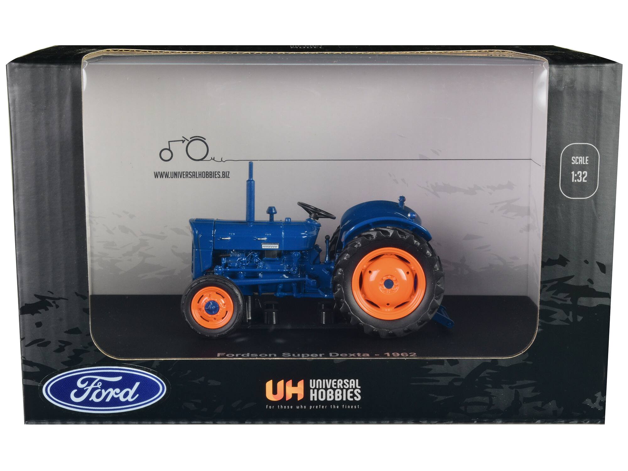 WWW.UNIVERSALHOBBIES.BIZ  
SCALE 1:32  
COOKIES  
Fordson Super Dexta - 1962  
Ford  
UNIVERSAL HU HOBBIES For those who prefer the finest.