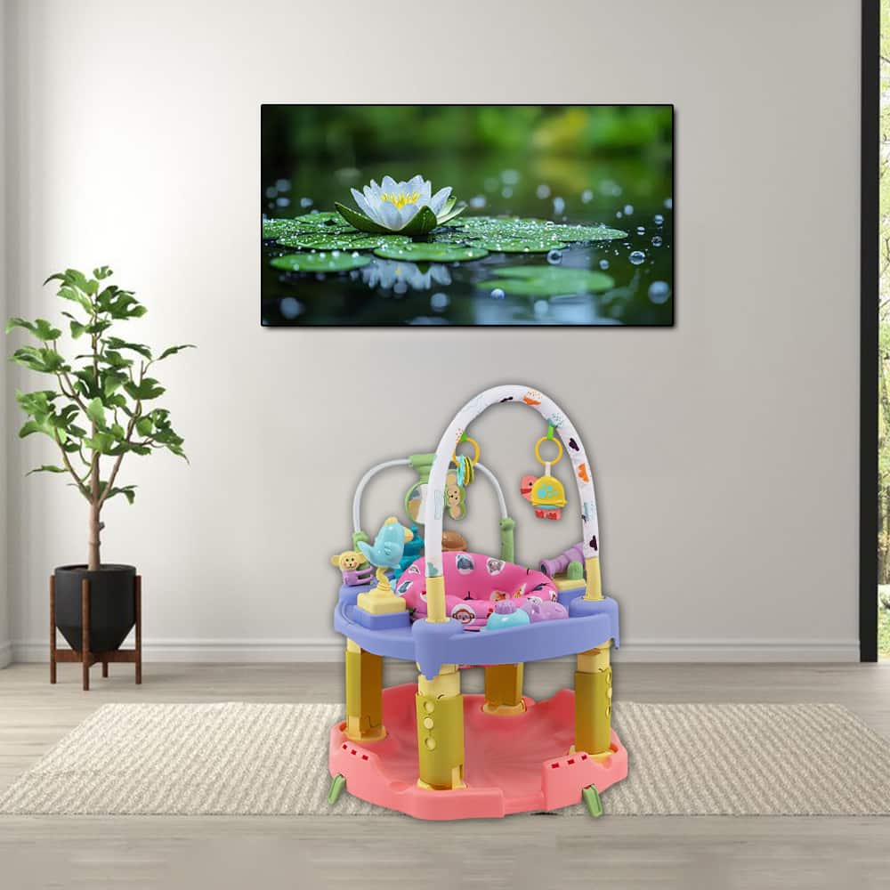 Hivvago - 3-in-1 Adjustable Baby Activity Center with Three Height Positions for 0–24 Months - Pink