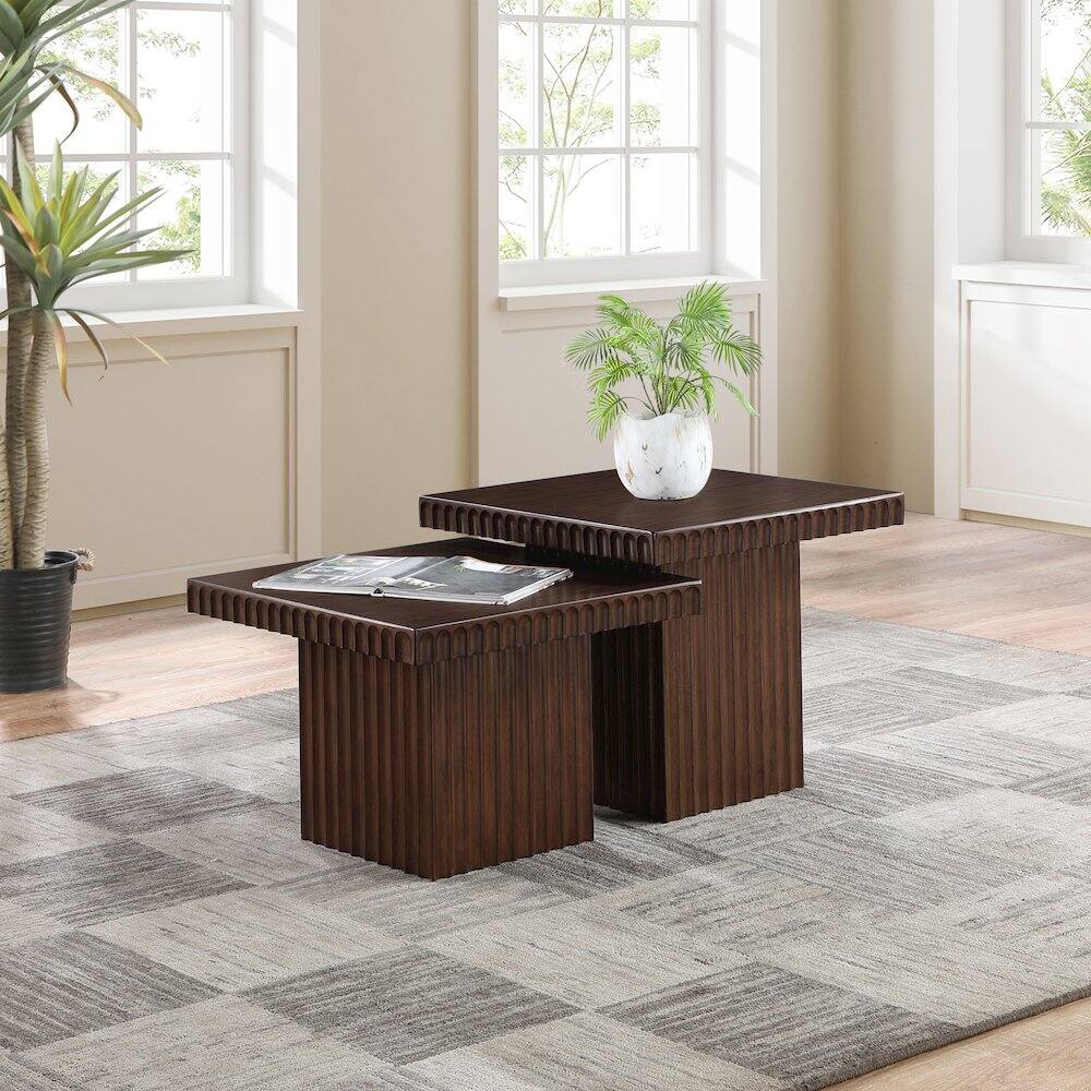 Alt View 1. Meridian Furniture - Spencer Brown Oak Veneer Coffee Table - Brown.