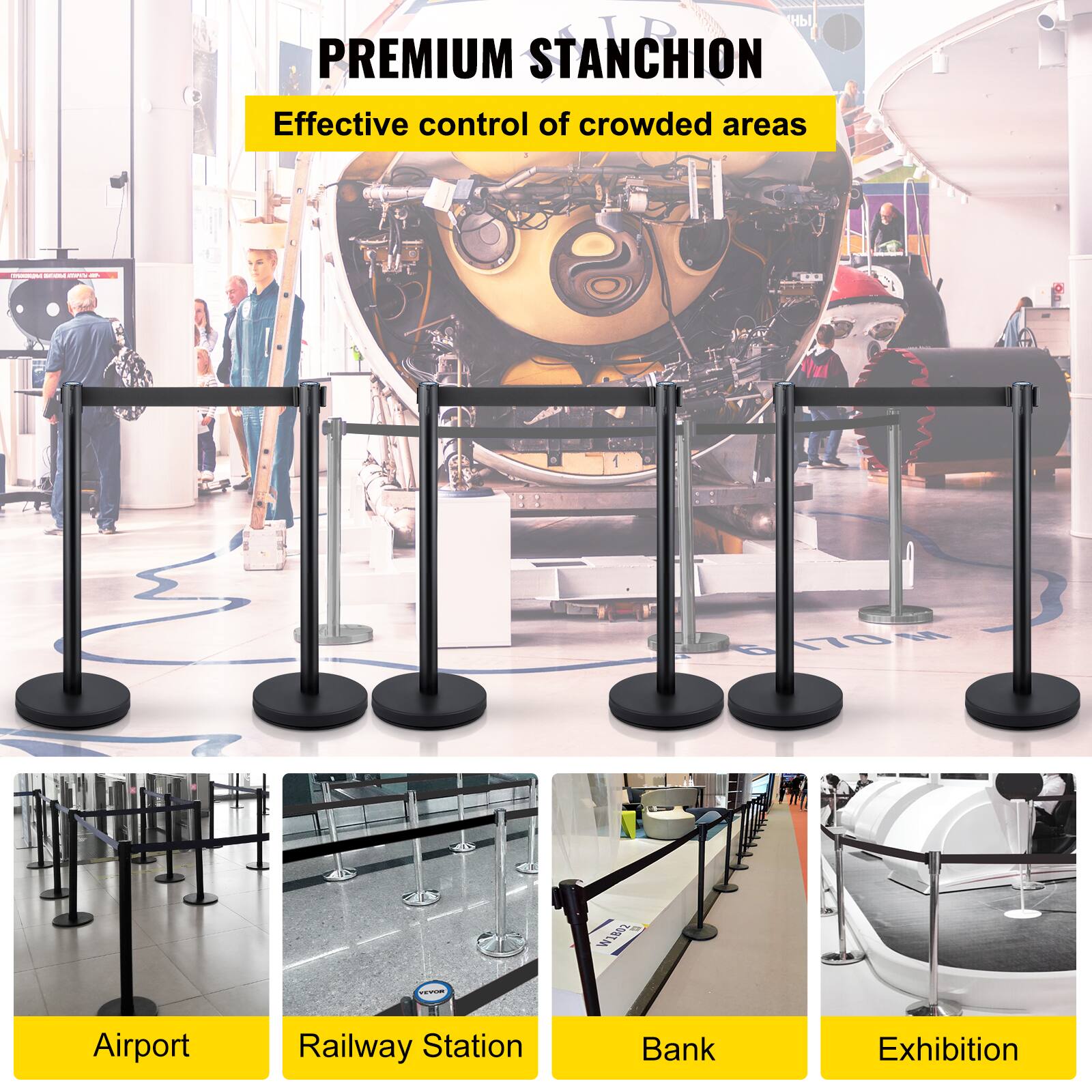 PREMIUM STANCHION  
Effective control of crowded areas  

Airport  
Railway Station  
Bank  
Exhibition