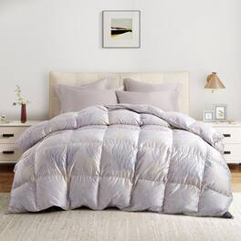 Puredown - Luxurious Silk Cover 93% White Goose Down Comforter Duvet Insert, King - Pastel Bloom