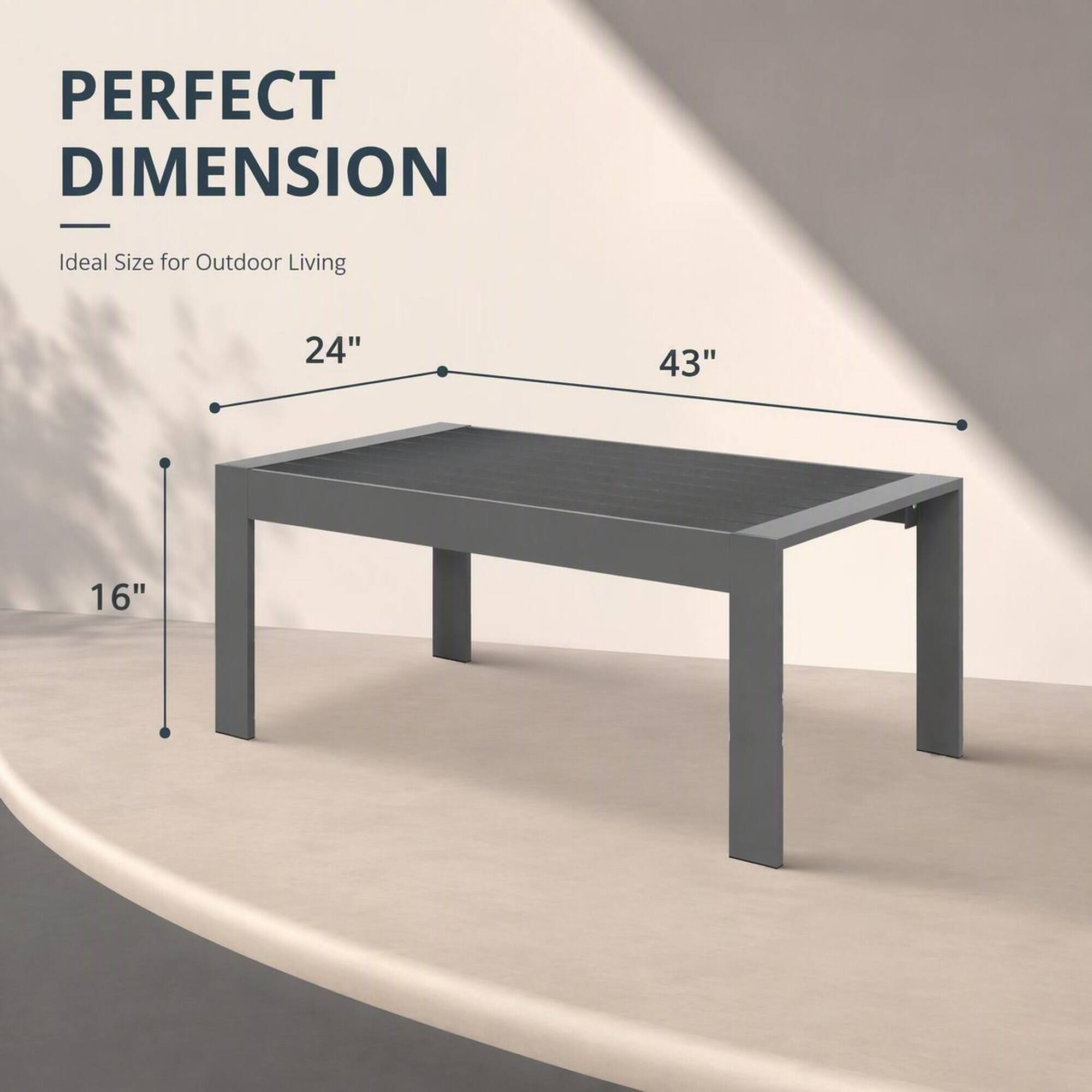 PERFECT DIMENSION  
Ideal Size for Outdoor Living  
24"  
43"  
16"