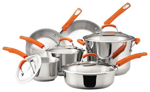 Rachael Ray Create Delicious 10 Piece Stainless Steel Cookware Set
