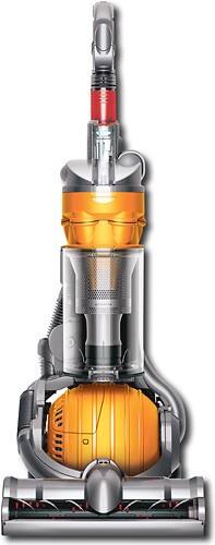 Front Standard. Dyson Refurbished - DC24 HEPA Bagless Upright Vacuum - Iron/Satin Yellow.