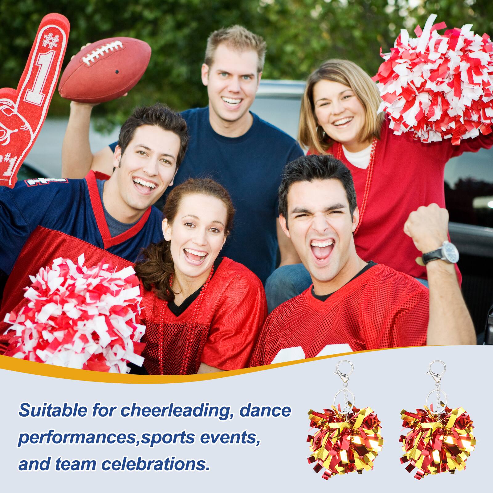 Suitable for cheerleading, dance performances, sports events, and team celebrations.