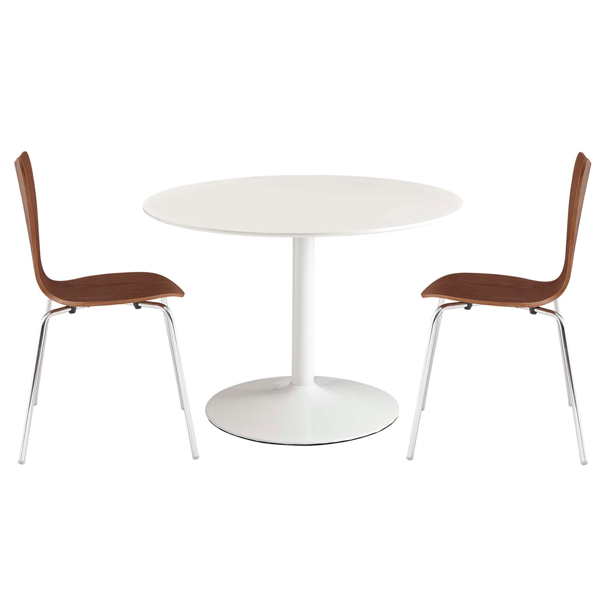 Revolve 3 Piece Dining Set by Modway - White Walnut price history on PriceWatchPro