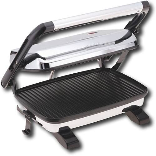 Best Buy: Hamilton Beach Panini Press Gourmet Sandwich Maker Silver/Black  25450