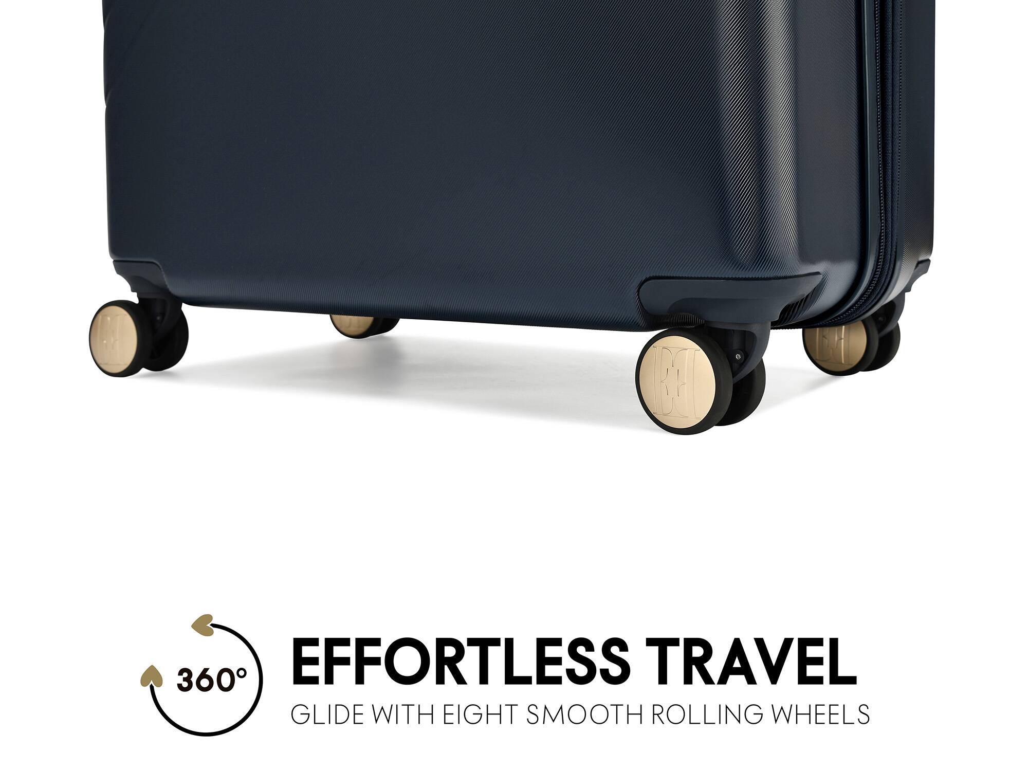 360° EFFORTLESS TRAVEL GLIDE WITH EIGHT SMOOTH ROLLING WHEELS