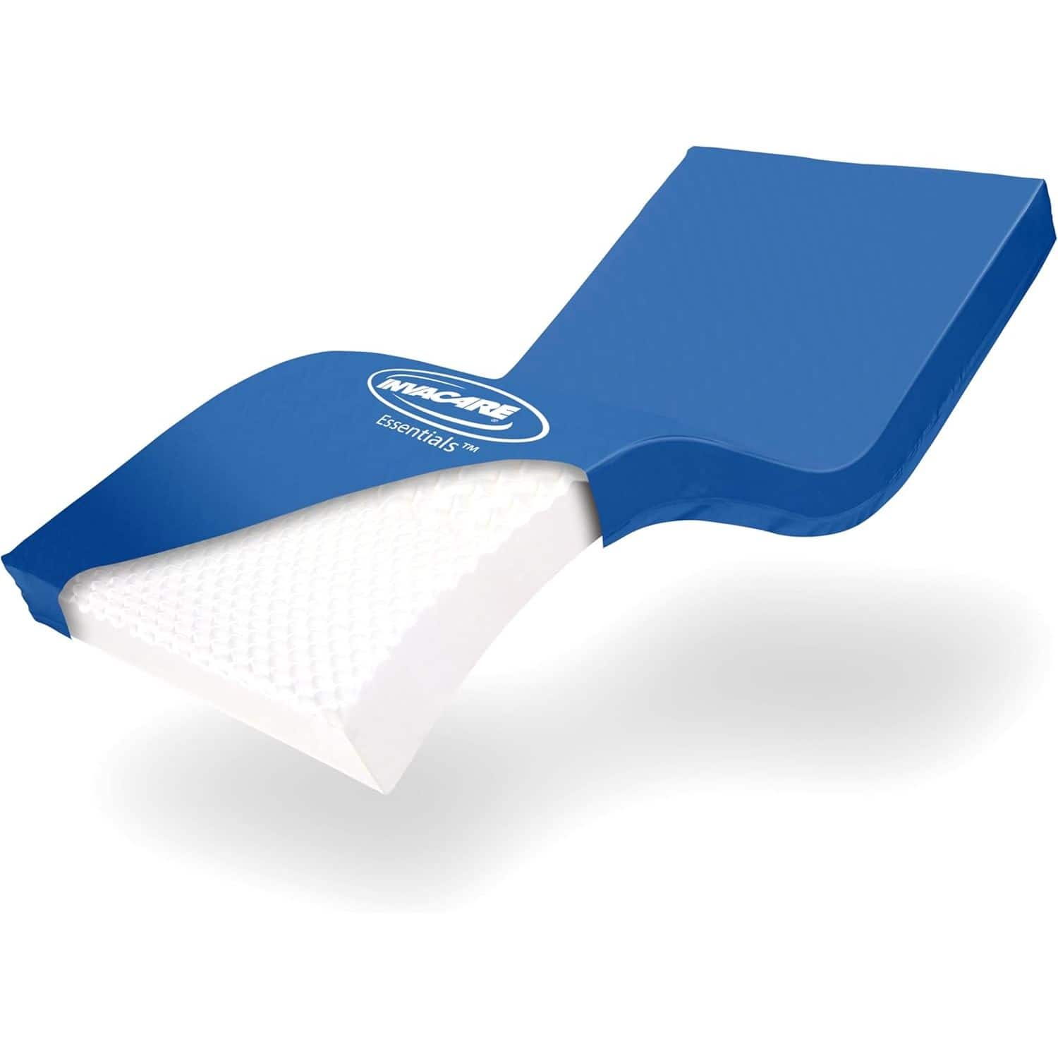 Invacare - Hospital Bed Mattress with Fluid-Resistant Removable Cover & Shaped Cells - 80" x 42" x 6" - Blue