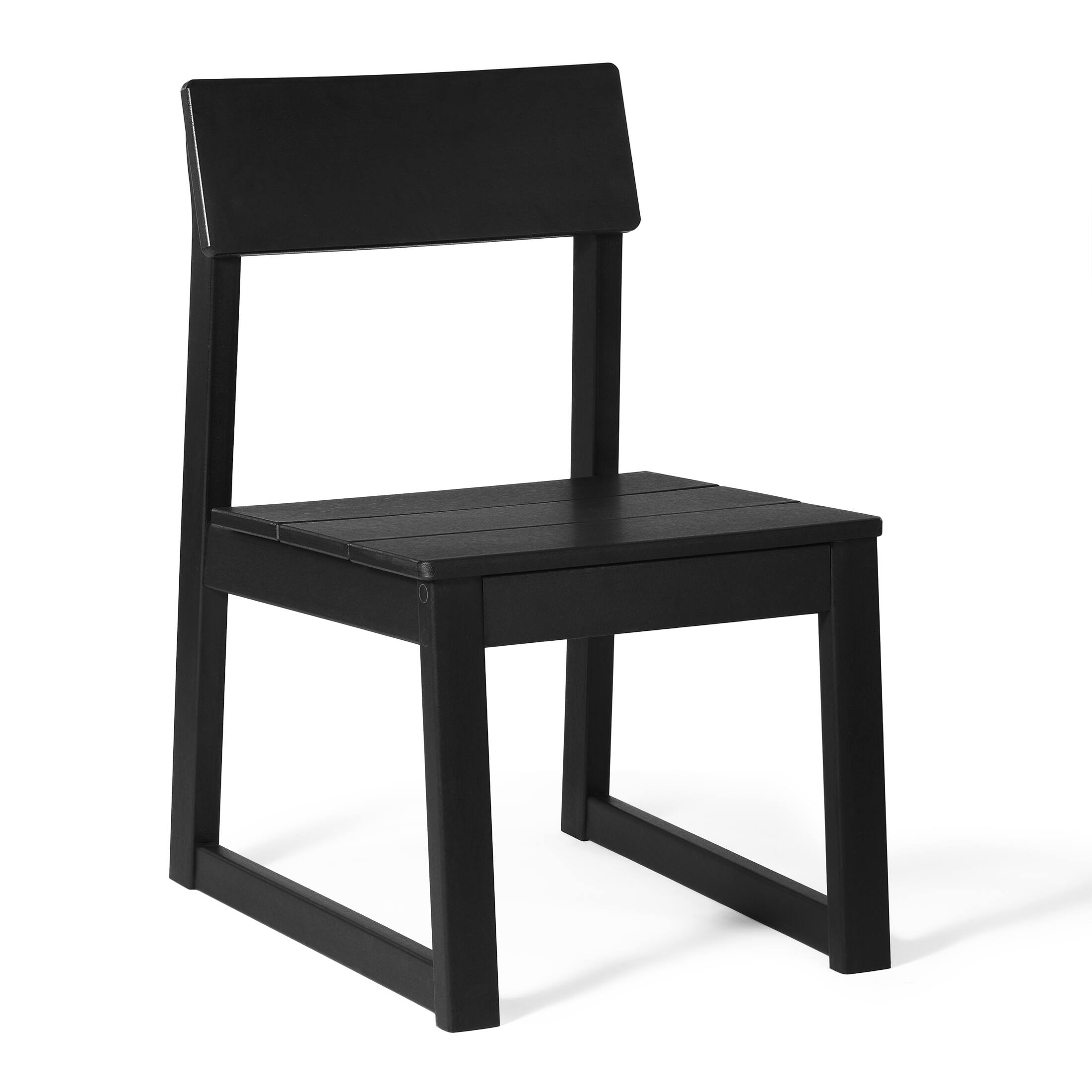 Left. WestinTrends - WestinTrends Paloma Modern HDPE Outdoor Armless Patio Dining Chairs (Set of 2) - Black.