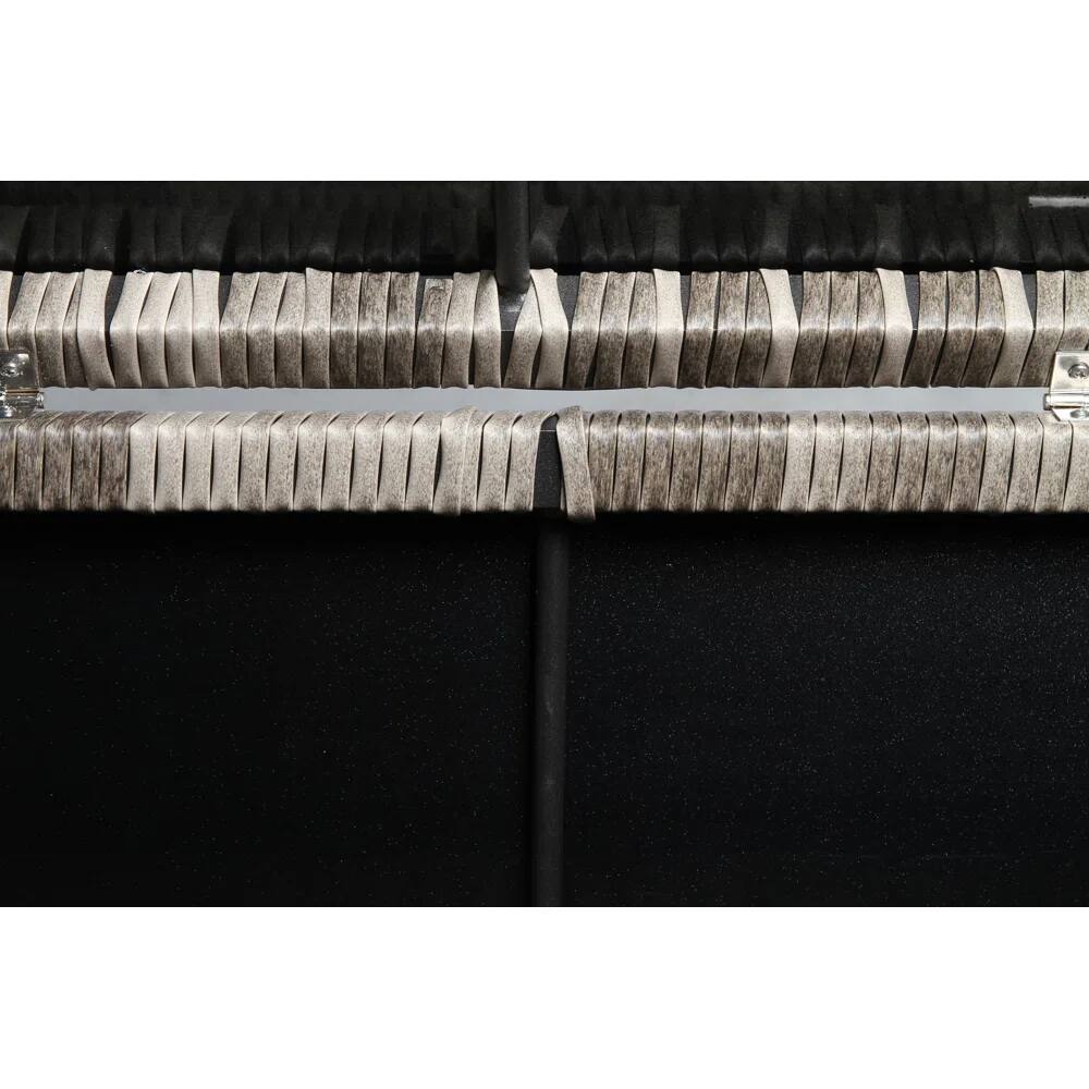 Back. Mondawe - Wicker Outdoor Corner Table with Hidden Storage - Grey.