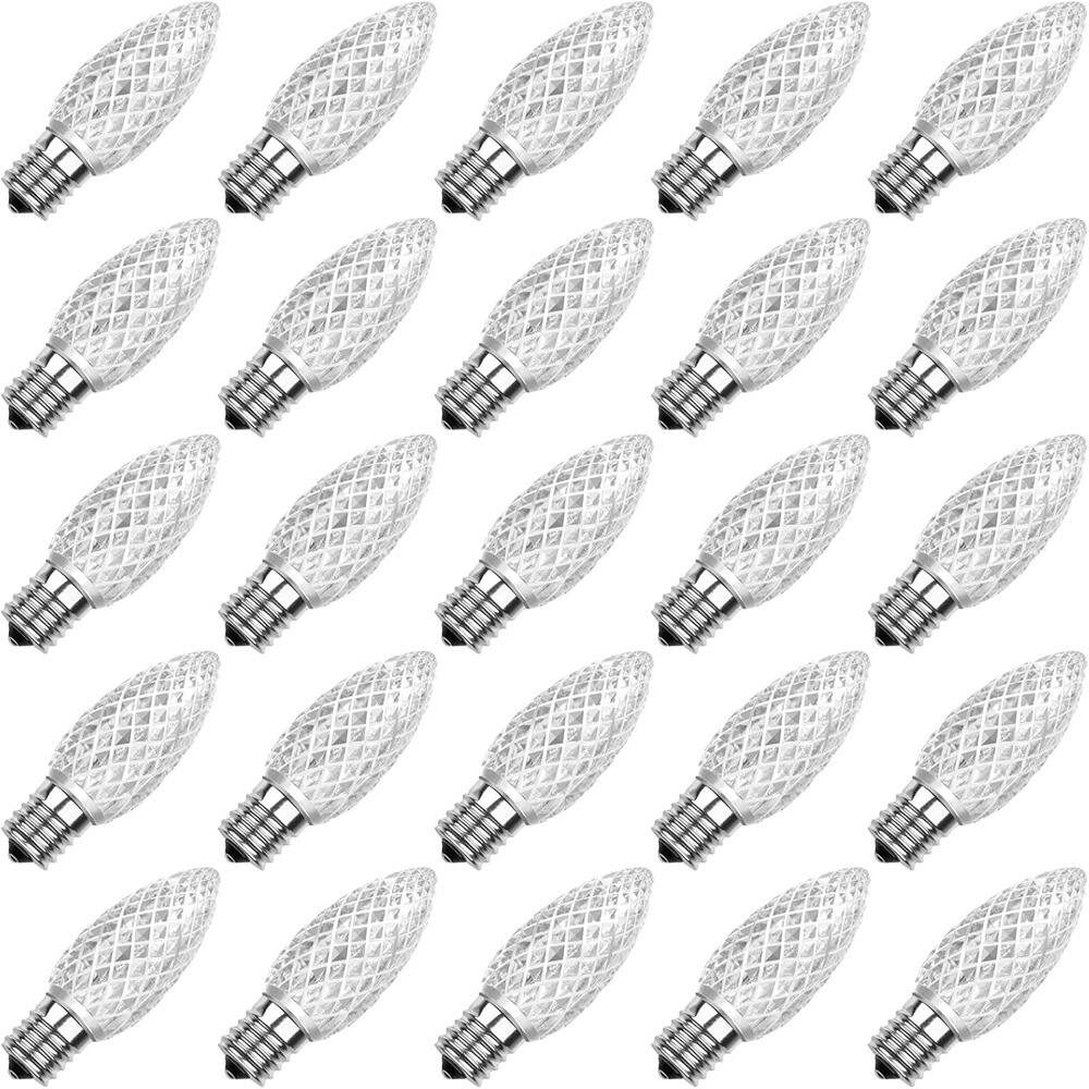 RTMB - E17 Intermediate Base, Commercial Grade Holiday Bulbs, Cool White, 25 Pack - Cool White 25 Count (Pack of 1)