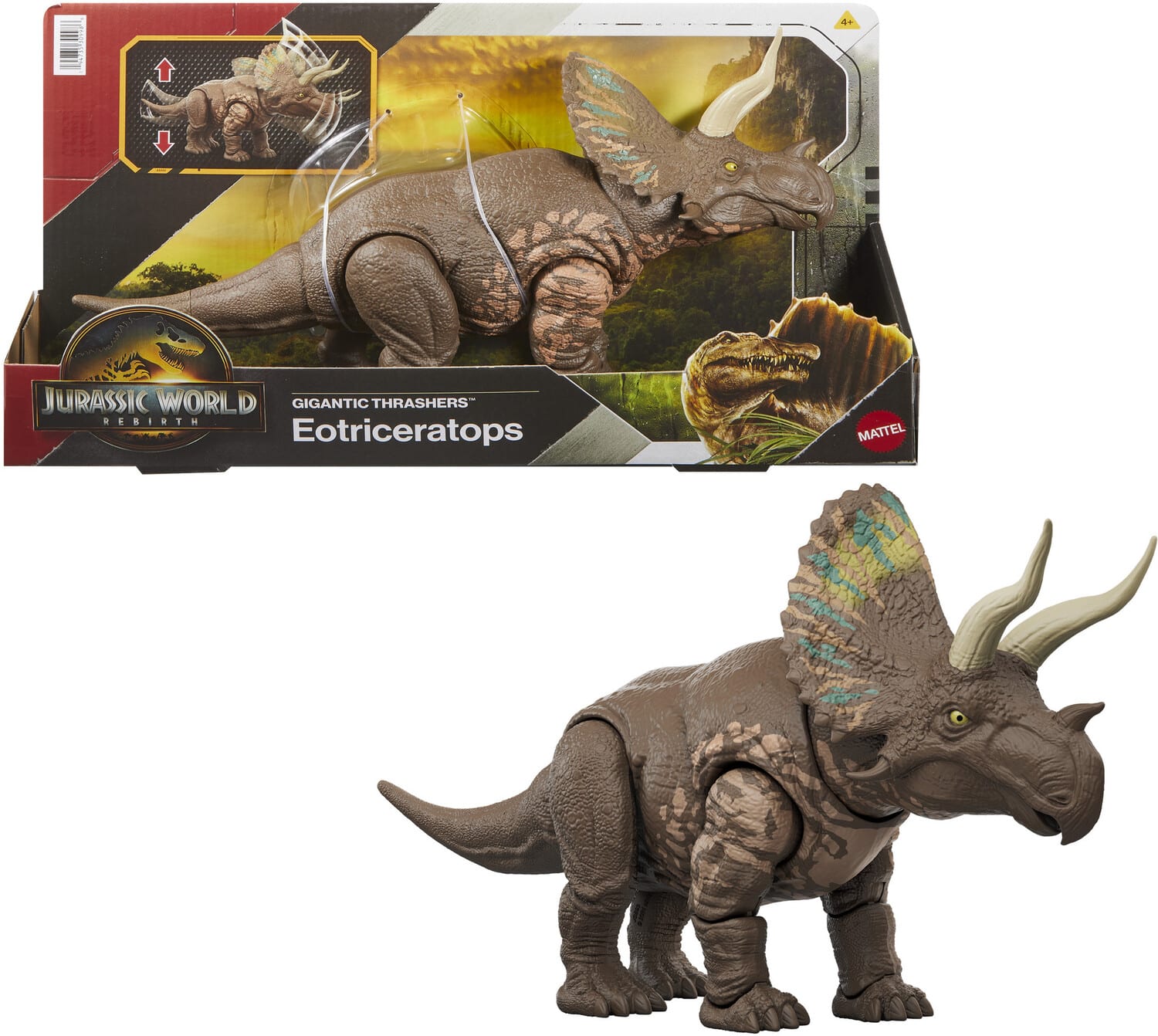 Mattel - Jurassic World: Rebirth Gigantic Thrashers Eotriceratops - COLLECTABLES - Multicolor