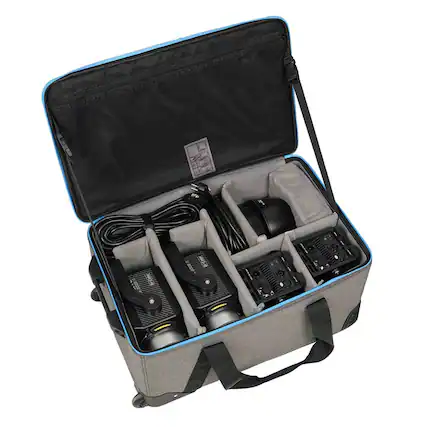 Front. NANLITE - Nanlite Forza 300B II 350W Bi-Color LED 2-Spotlight Kit with Trolley Case.