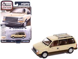Autoworld - 1987 Plymouth Voyager Van 2-Tone "Mighty Minivans" Series 1/64 - Light Cream and Golden Bronze Metallic