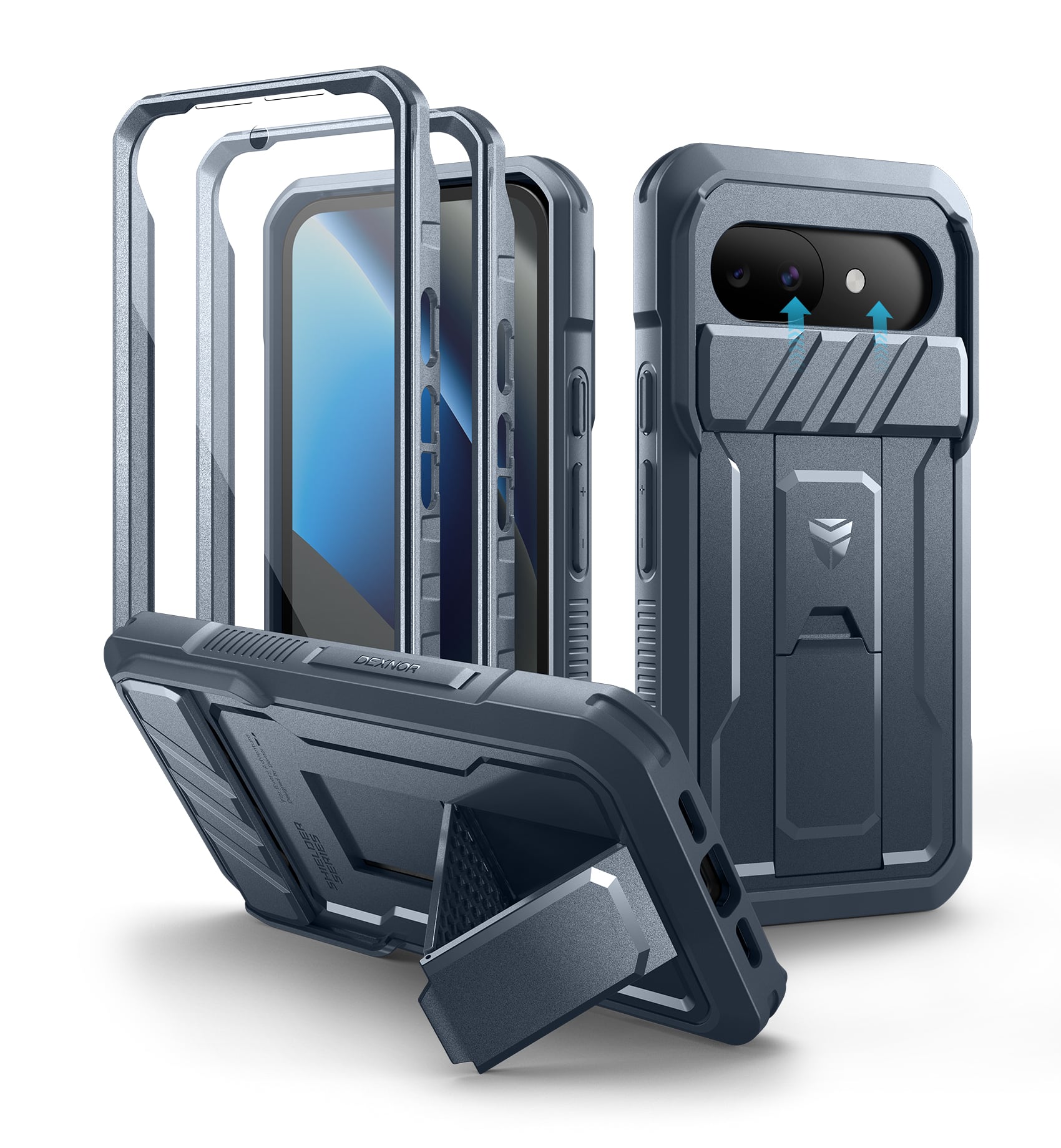 Dexnor - Phone Case for Google Pixel 10a with Camera Cover, 2 Front Frames, Screen Protector, Full-Body Shockproof Bumper Cover - Navy Blue price history on PriceWatchPro