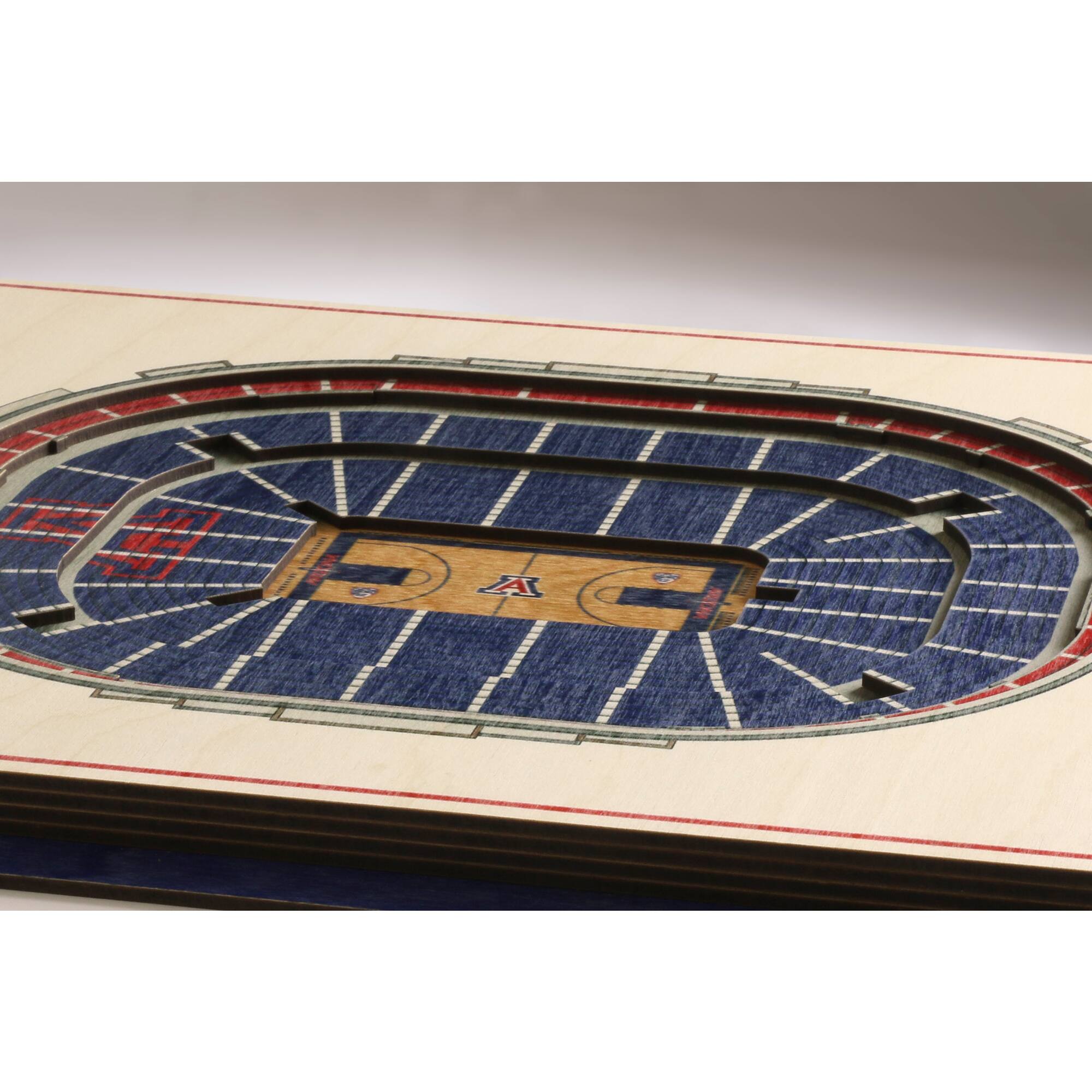 Alt View 2. YouTheFan - Arizona Wildcats 17'' x 13'' 5-Layer StadiumViews 3D Wall Art - Brown.