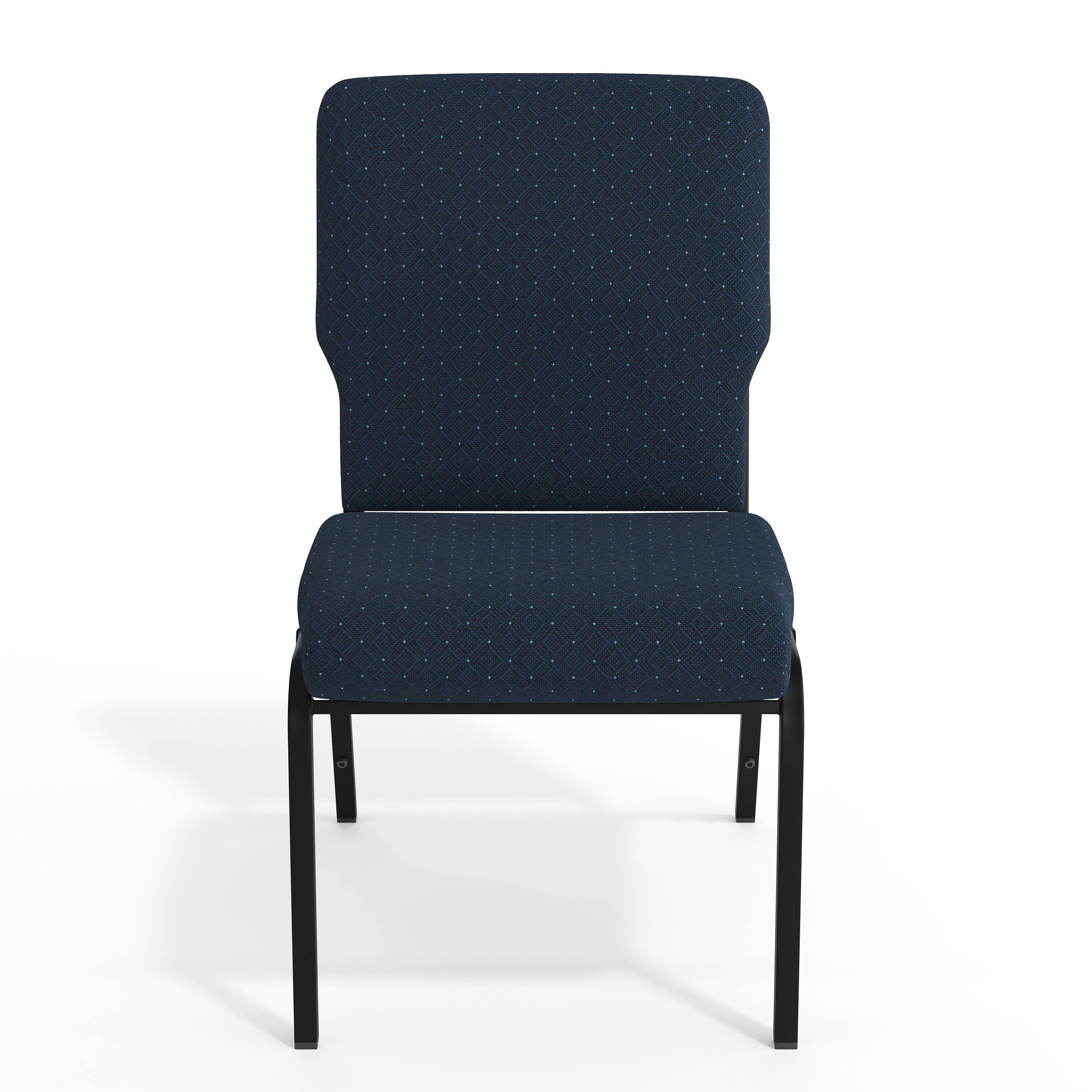 Alt View 9. Emma + Oliver - 20.5 in. Molded Foam Church Chair - Cobalt Fabric/Black Frame.