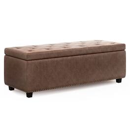 Tiramisubest - Hamilton - Storage Ottoman - Distressed Umber - Brown