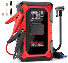 086 BAR PSI + G eLOO 3000A | 150PSI 3 Jump Starter Tire Inflator