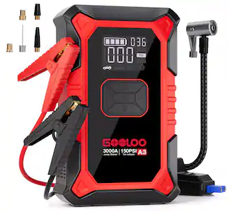 GOOLOO - A3 Car Jump Starter with Air Compressor, 3000A 150PSI Portable Car Battery Jump Starter