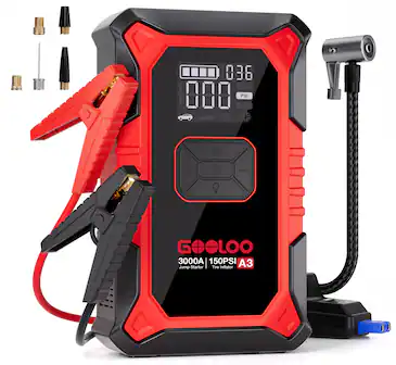 086 BAR PSI + G eLOO 3000A | 150PSI 3 Jump Starter Tire Inflator