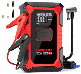 GOOLOO - A3 Car Jump Starter with Air Compressor, 3000A 150PSI Portable Car Battery Jump Starter