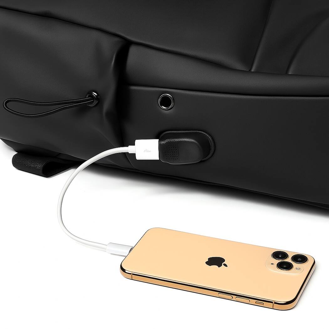 Alt View 14. SaharaCase - Water Resistant Backpack with USB Charging port and fits up to 16" laptop - Black.