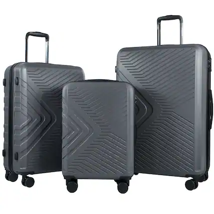 Front. Travelhouse - Travelhouse 3 Piece Hardshell Luggage Set Hardside Lightweight Suitcase with TSA Lock Spinner Wheels.(Gray) - Gray.