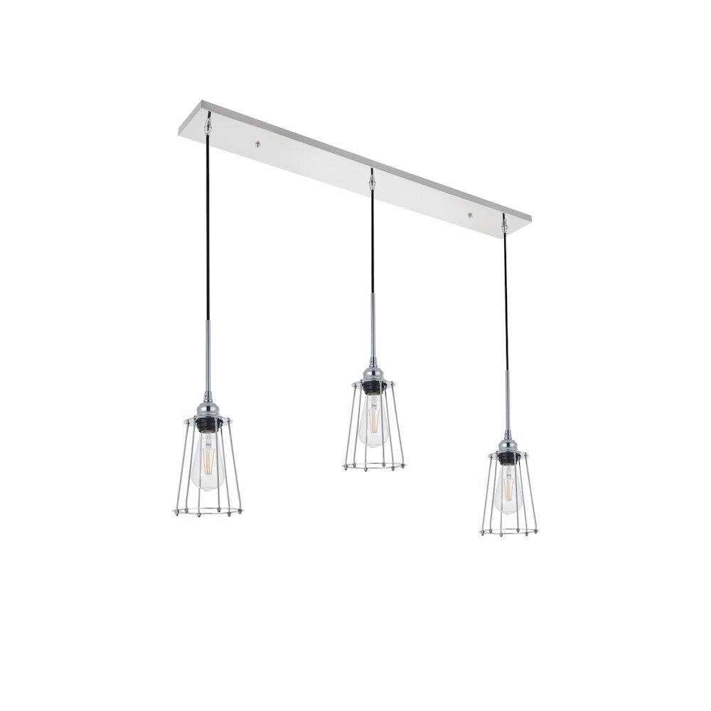 Alt View 1. Living District - Auspice 3 Light Chrome Pendant - Chrome.