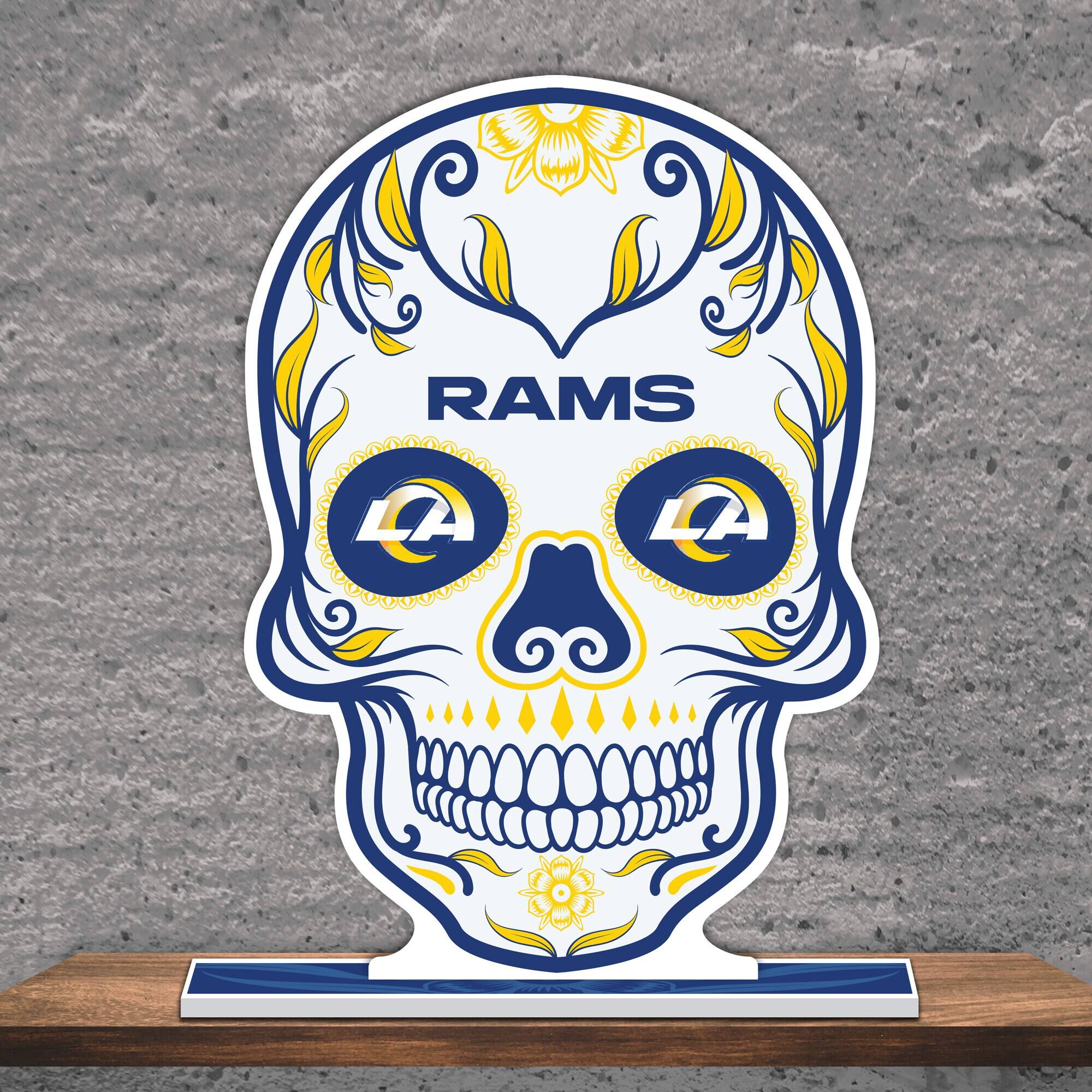 Alt View 1. UPI Marketing - Los Angeles Rams 10" Sugar Skull Standee - Multicolor.