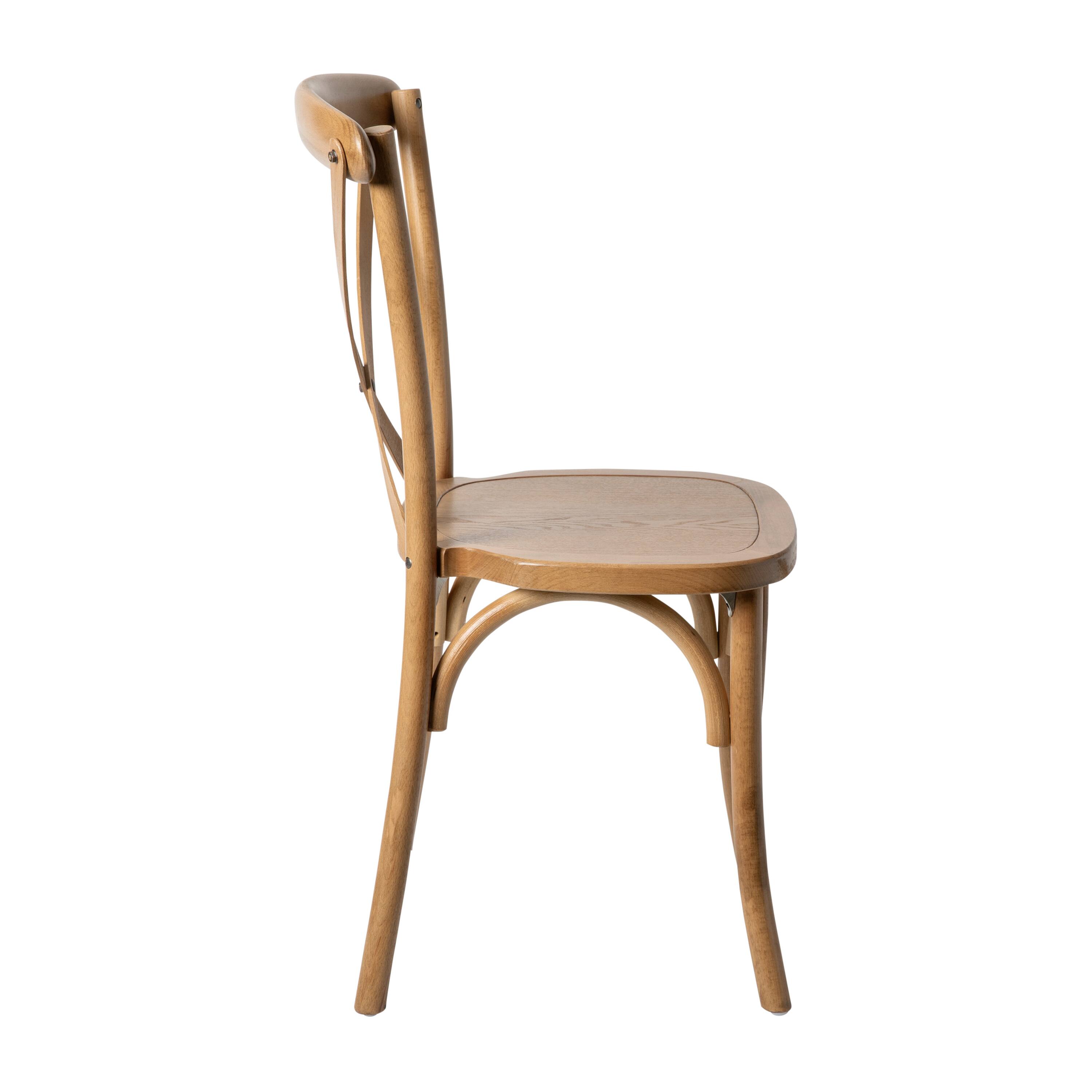Alt View 7. Emma + Oliver - 2-pack X-Back Chair - Light Brown.
