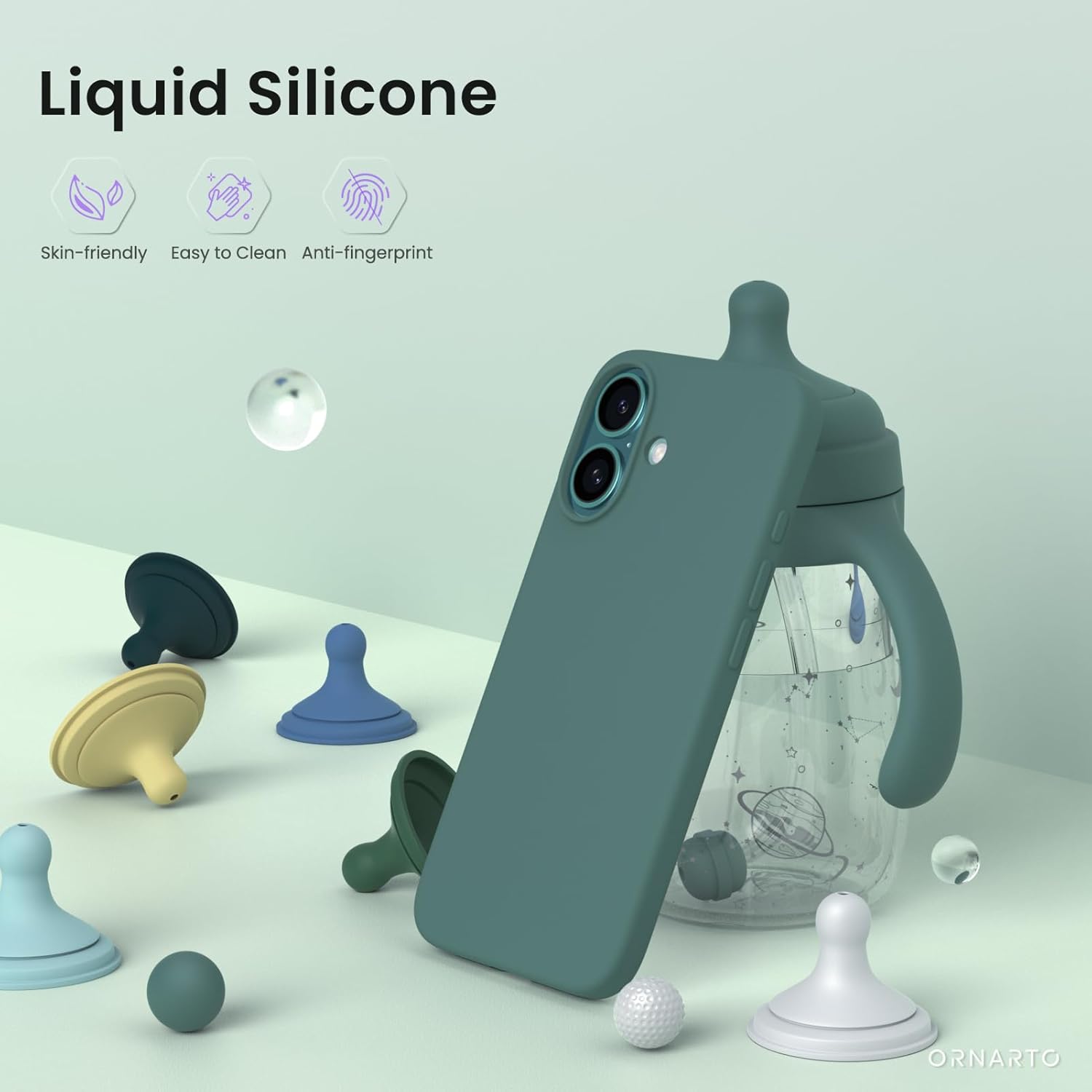 Liquid Silicone Skin-friendly Easy to Clean Anti-fingerprint ORNARTO