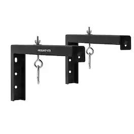 Mount-It! - Universal Projector Screen Mount Bracket with Adjustable Hooks for Wall or Ceiling Installation - Black