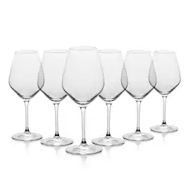 Table 12 - 14.5-Ounce White Wine Glasses, Set of 6, Lead-Free Crystal, Break Resistant - Clear