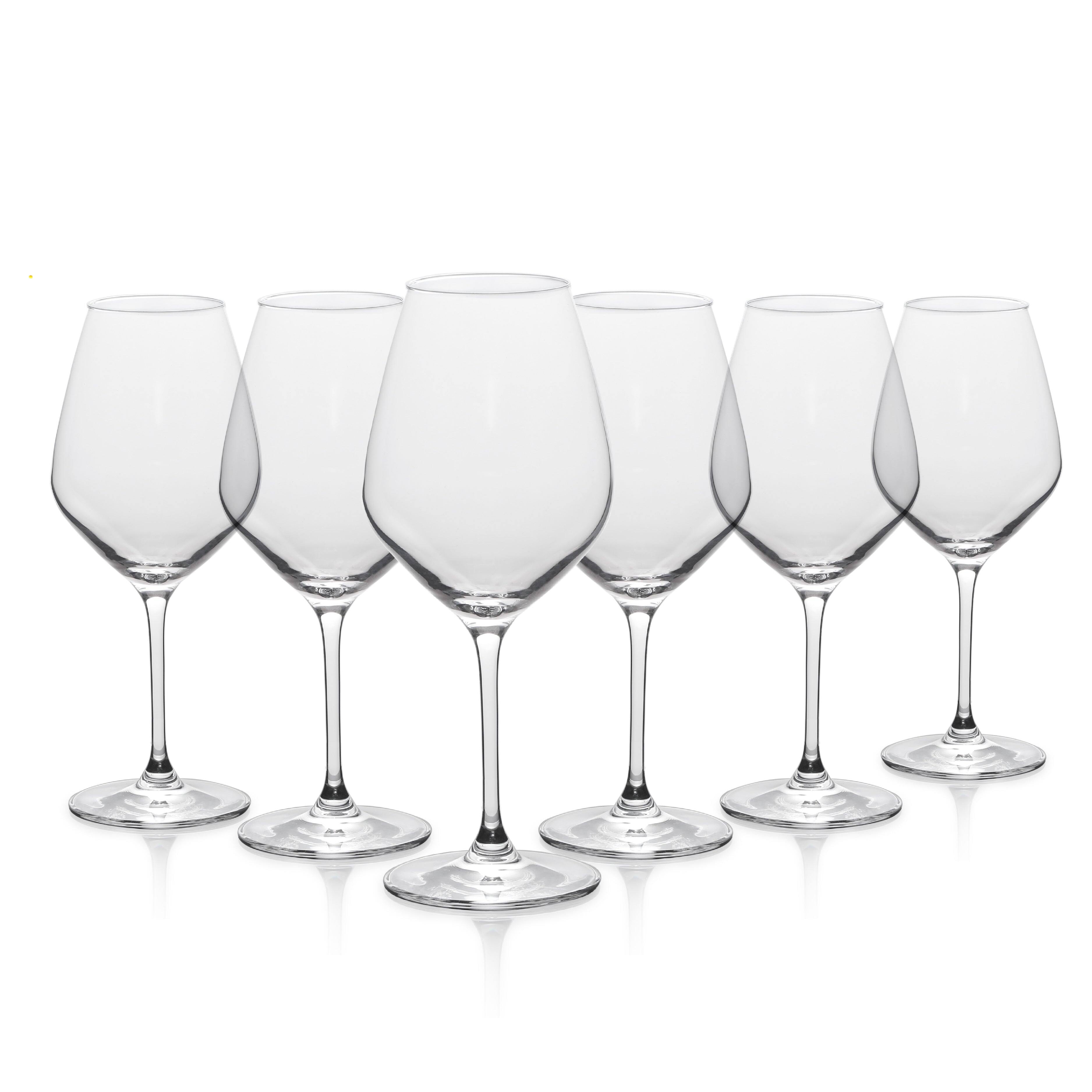 Front. Table 12 - TABLE 12 14.5-Ounce White Wine Glasses, Set of 6, Lead-Free Crystal, Break Resistant - Clear.