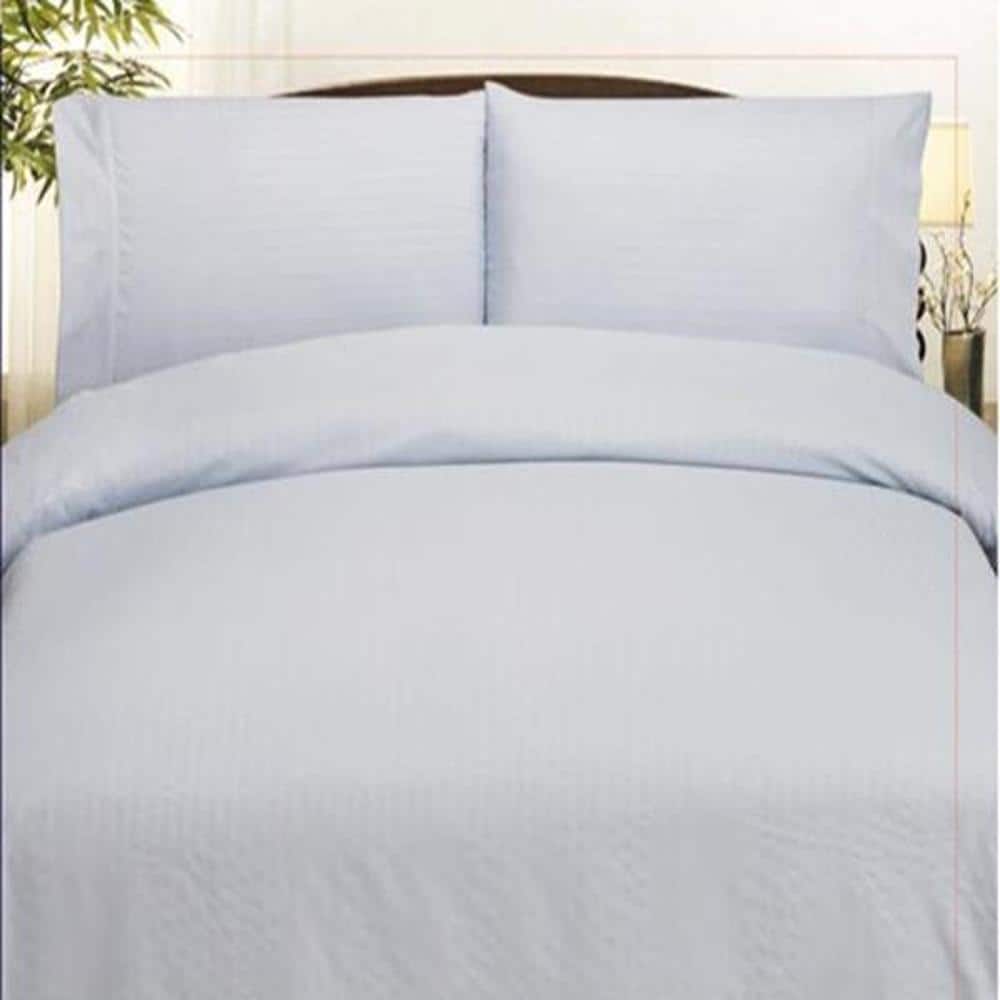 Plazatex - Embossed Dobby Stripe 90GSM Microfiber Sheet Set - Twin 39x75" - White